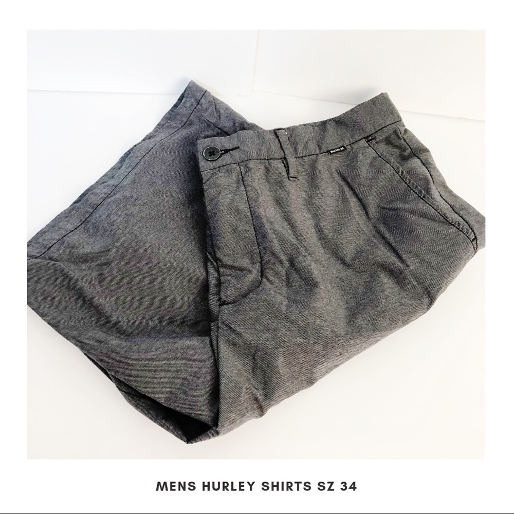 Men’s Hurley Shorts Sz 34 Flat Front Gray